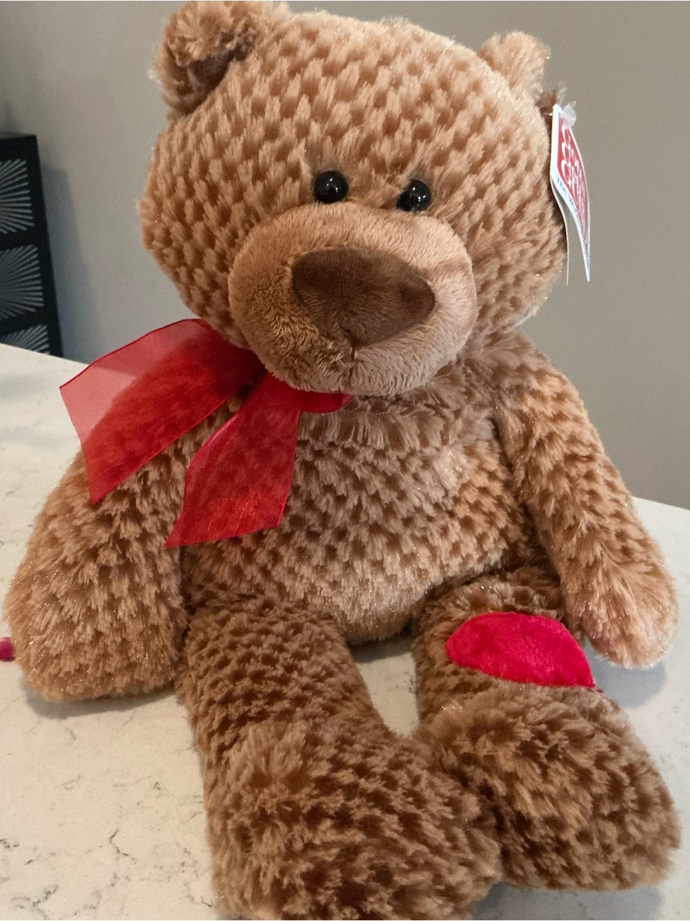 Vtg Gund Dulce Plush Brown Teddy Bear with Red Bow 16’ -Kids Toys